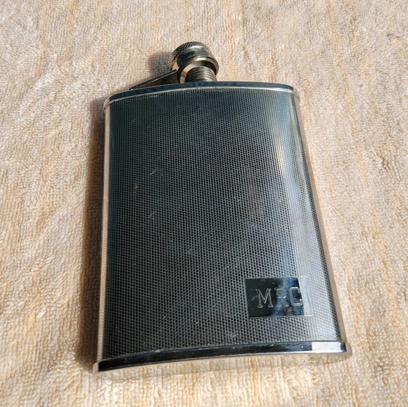 Stainless Steel Flask Mid-century  6 oz engraved initials MRC - Picture 4 of 14